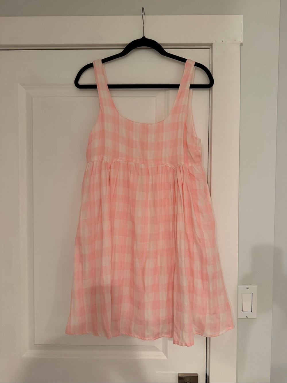 Solaí the Label Monaco Gingham Cotton Mini Dress in pink